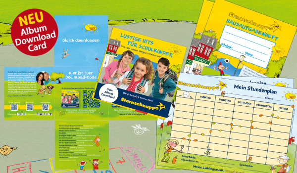 Schulkinderhits jetzt als Download in hübscher Geschenkkarte 